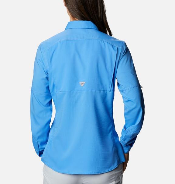 Columbia PFG Lo Drag Shirts Blue For Women's NZ71589 New Zealand